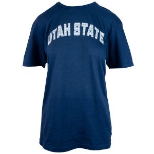 Utah State gingham navy t-shirt